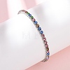 304 Stainless Steel Rhinestone Cup Chain Bracelets for Women BJEW-G753-01P-01-1