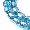 Electroplate Transparent Column Glass Beads Strands EGLA-A043-02-AB11-3