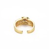 Cubic Zirconia Leopard Cuff Ring RJEW-S045-138-2