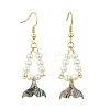 Paua Shell Dangle Earrings EJEW-JE07178-2