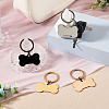 4Pcs 4 Colors Stainless Steel Bone Keychains KEYC-TA0004-80A-6