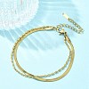 304 Stainless Steel Snake Chain Bracelets BJEW-C084-03G-2
