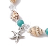 3Pcs 3 Style Alloy Starfish Charm Bracelets Set BJEW-JB10090-4