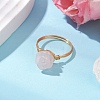 Valentine's Day Rose Natural Rose Quartz Finger Rings RJEW-JR00813-04-2