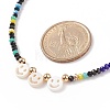 Shell Smiling Face & Glass Beaded Necklace for Women NJEW-JN03910-04-5