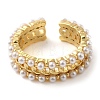 Curb Chain Brass Open Cuff Rings for Women RJEW-Z070-03G-2