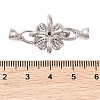 Rack Plating Flower Brass Pave Clear Cubic Zirconia Fold Over Clasps FIND-Q112-01P-3