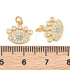 Brass Micro Pave Cubic Zirconia Charms KK-Q085-05A-G-3