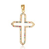 Brass Micro Pave Colorful Cubic Zirconia Pendants ZIRC-OY009-01G-1