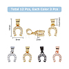 12Pcs 4 Colors Brass Micro Pave Clear Cubic Zirconia Charms KK-DC0003-84-2