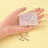 40Pcs 4 Colors Brass with Crystal Rhinestone Spacer Beads KK-YW0001-39-6