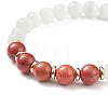 7Pcs 7 Style Natural & Synthetic Mixed Gemstone & Cat Eye Round Beaded Stretch Bracelets Set BJEW-JB08925-7