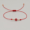 Vintage Evil Eye Miyuki Gold Beaded Braided Bracelets with Brass Beads for Women TE3709-1-1