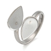 304 Stainless Steel Cuff Rings Components STAS-K279-02E-P-1