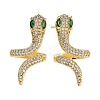 Rack Plating Snake Brass Stud Earrings EJEW-N055-45G-RS-1