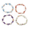 4Pcs Natural Mixed Gemstone & Sea Shell Beads Stretch Bracelets for Women BJEW-TA00710-2