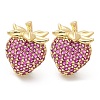 Brass Micro Pave Cubic Zirconia Stud Earrings EJEW-Q015-13G-01-2