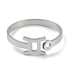 Non-Tarnish Constellations 304 Stainless Steel Open Cuff Ring for Women RJEW-L122-001P-08-2