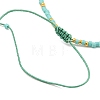 Natural Amazonite & Glass Seed Braided Bead Bracelets HR1333-5-3