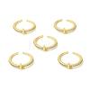 Clear Cubic Zirconia Initial Letter Open Cuff Ring RJEW-H120-09G-L-4