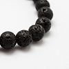 Natural Lava Rock Round Beads Stretch Bracelets BJEW-G550-07-6mm-2