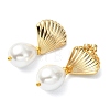 Teardrop Shell Pearl Bead Stud Earrings EJEW-JE07105-02-4
