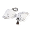 Natural Howlite Heart Pendants G-H073-03P-11-2