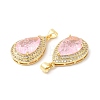 Real 16K Gold Plated Brass Micro Pave Cubic Zirconia Pendants ZIRC-L103-062G-04-2