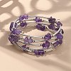 Natural Amethyst Chip Warp Bracelets X-BJEW-JB01517-02-1