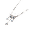316 Stainless Steel Cable Chain Pendants Necklace with Chain Extender & Lobster Claw Clasp NJEW-I120-02-2