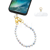 Glass Round Bead Mobile Straps HJEW-YW00517-04-1