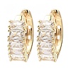 Brass with Cubic Zirconia Hoop Earrings EJEW-D078-29KCG-1