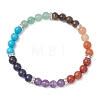 Chakra Natural Mixed Gemstone Beads Stretch Bracelets for Women BJEW-JB13200-01-2