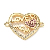 Mother's Day Brass Micro Pave Cubic Zirconia Connector Charms CU-CBAC7ED-01A-G-1