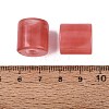 Synthetic Cherry Quartz Glass European Beads G-P520-05Q-2