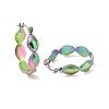 Ion Plating(IP) Rainbow Color 304 Stainless Steel Oval Wrap Hoop Earrings for Women EJEW-G293-29M-2
