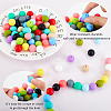 75pcs 15 Colors Food Grade Eco-Friendly Silicone Beads SIL-DC0001-02-4