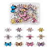 24Pcs 12 Styles Alloy Enamel Connector Charms FIND-BG0001-03-11