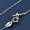 925 Sterling Silver Cable Chain Adjustable Slider Necklaces for Women NJEW-U030-01S-01-7