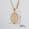 Retro Colorful Fashion Necklace with Shiny Rhinestones and Virgin Mary Pendant LW6178-2-1