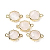 Brass Natural Quartz Crystal Connector Charms KK-Z096-01G-04-1