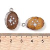 Natural Tiger Eye Oval Pendants G-C102-07P-06-3