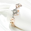 Nuggets Natural Freshwater Shell Charm Bracelets BJEW-JB14016-1