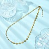 Saint Patrick's Day 304 Stainless Steel Clover Link Chain and Paperclip Chain Necklaces for Women NJEW-JN06171-1
