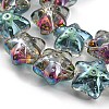 Half Rainbow Plated Electroplate Transparent Glass Beads Strands EGLA-G037-07A-HR01-3