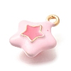 Brass Enamel Charms KK-R212-16G-01-2