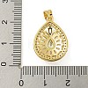 Rack Plating Brass Pave Cubic Zirconia Pendants KK-U029-28G-04-3