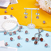 20Pcs Round Polymer Clay Rhinestone Pendants PALLOY-OC00048-4