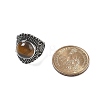 Natural Tiger Eye Adjustable Rings RJEW-I108-03AS-14-5