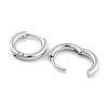 304 Stainless Steel Micro Pave Clear Cubic Zirconia Huggie Hoop Earrings EJEW-C096-01B-P-2